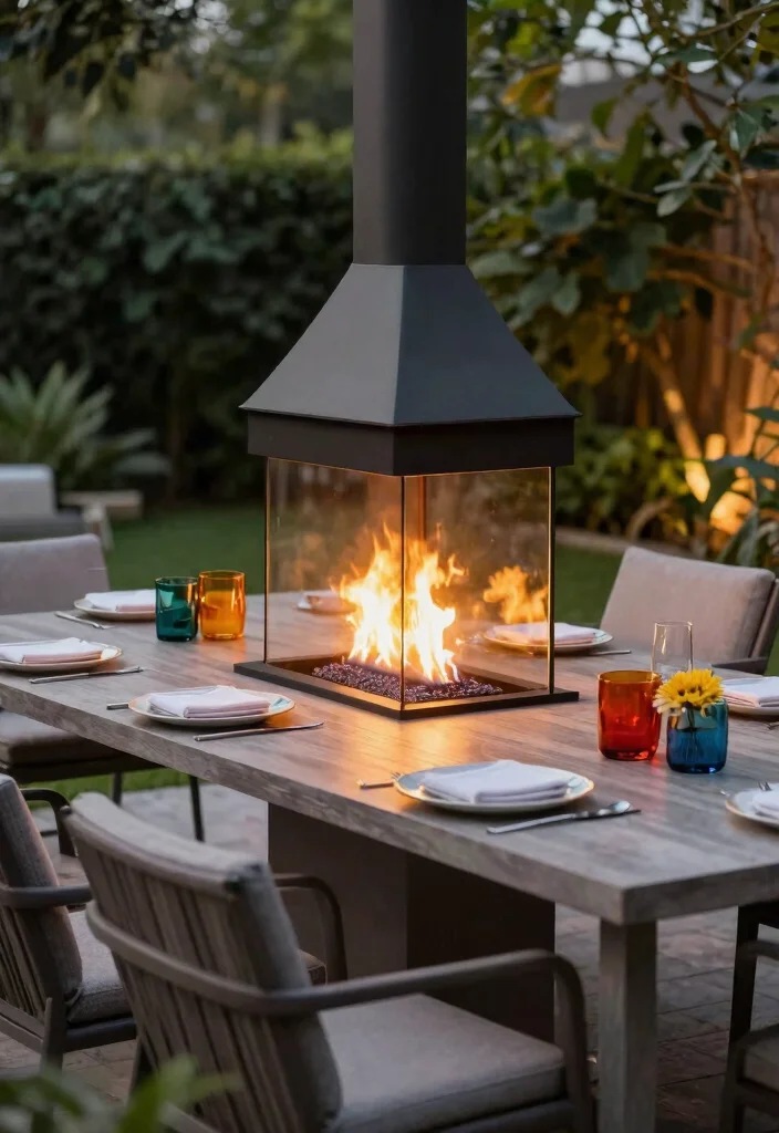 11 Sleek Outdoor Fireplace Designs for a Modern Aesthetic 8 11 Sleek Outdoor Fireplace Designs for a Modern Aesthetic 8. Tabletop Fireplaces 0