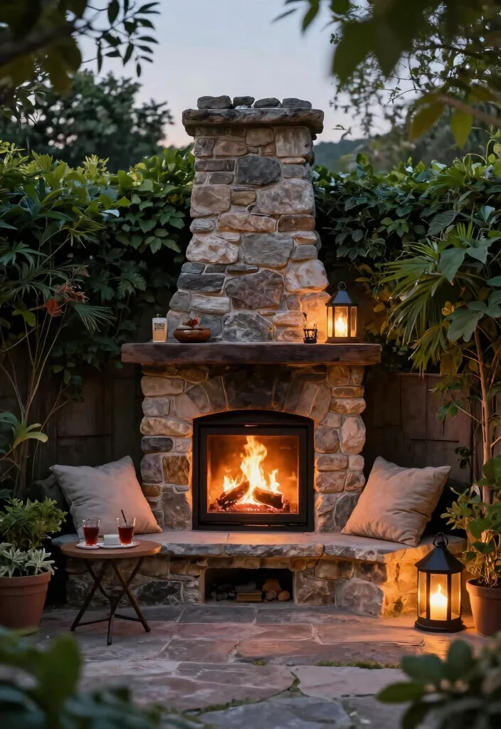 11 Space Saving Outdoor Fireplace Ideas for Small Yards 7 11 Space Saving Outdoor Fireplace Ideas for Small Yards 7. Corner Fireplaces 0