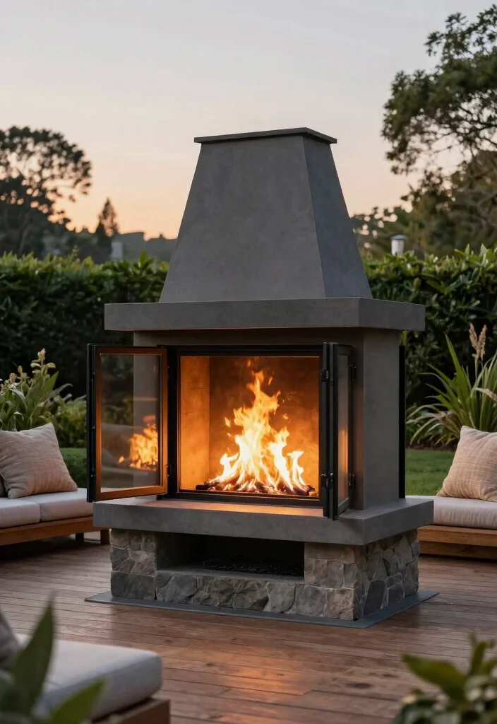 11 Stylish Outdoor Fireplace Door Ideas (Safe & Chic) 1 11 Stylish Outdoor Fireplace Door Ideas Safe Chic 1. Bi Fold Glass Doors 0