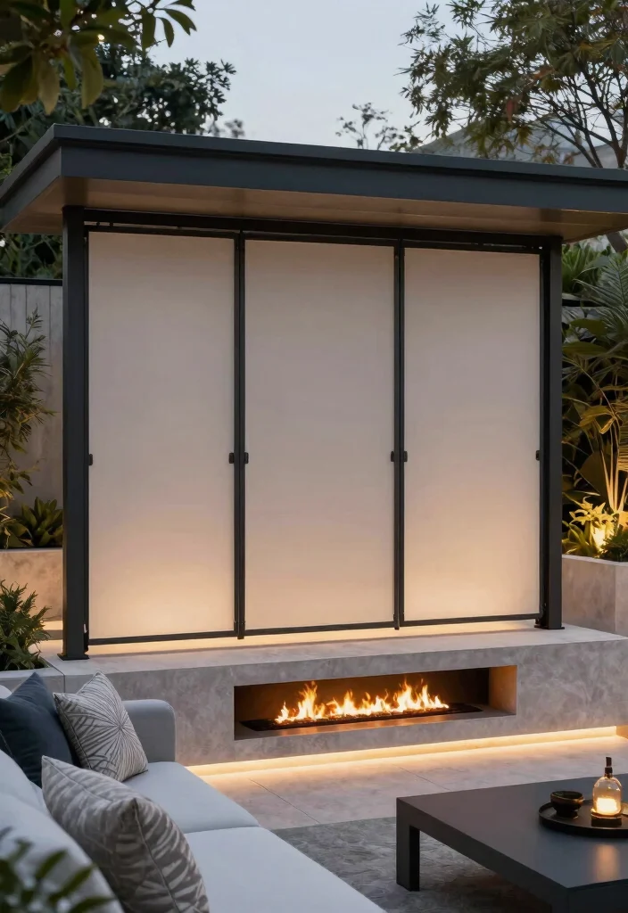 11 Stylish Outdoor Fireplace Door Ideas (Safe & Chic) 6 11 Stylish Outdoor Fireplace Door Ideas Safe Chic 6. Elegant Retractable Screens 0