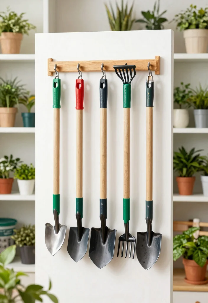 13 Aesthetic She Shed Storage Ideas for Small Urban Gardens 12. Garden Tool Hangers 0