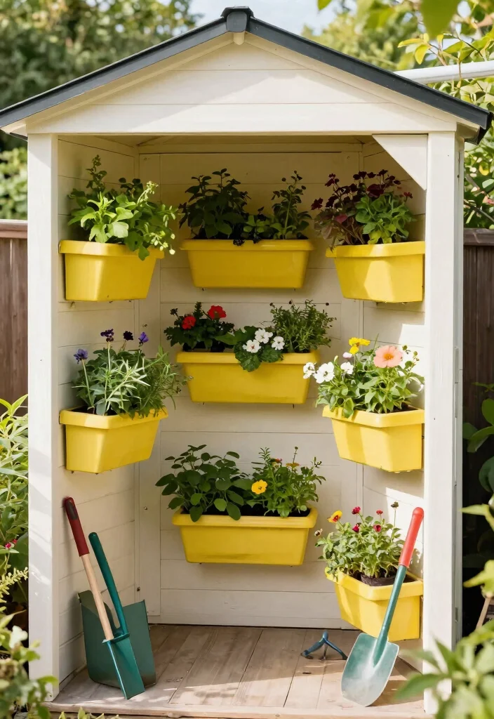 13 Aesthetic She Shed Storage Ideas for Small Urban Gardens 5. Wall Mounted Planters 0
