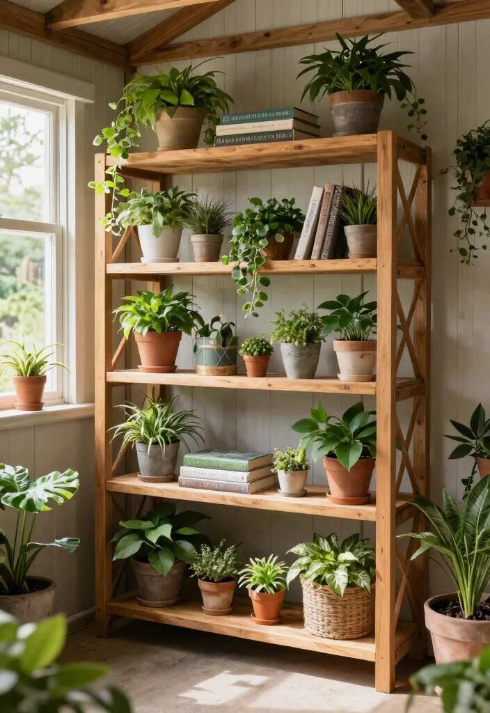 13 Aesthetic She Shed Storage Ideas for Small Urban Gardens 6. Chic Shelving Units 0