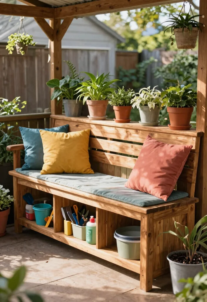 13 Aesthetic She Shed Storage Ideas for Small Urban Gardens 8. Multi Functional Benches 0