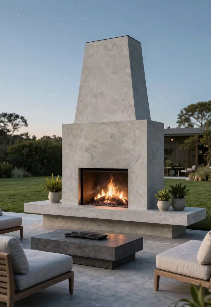 13 Authentic Outdoor Wood Fireplace Ideas Warm Vibe 1. Modern Minimalist Design 0