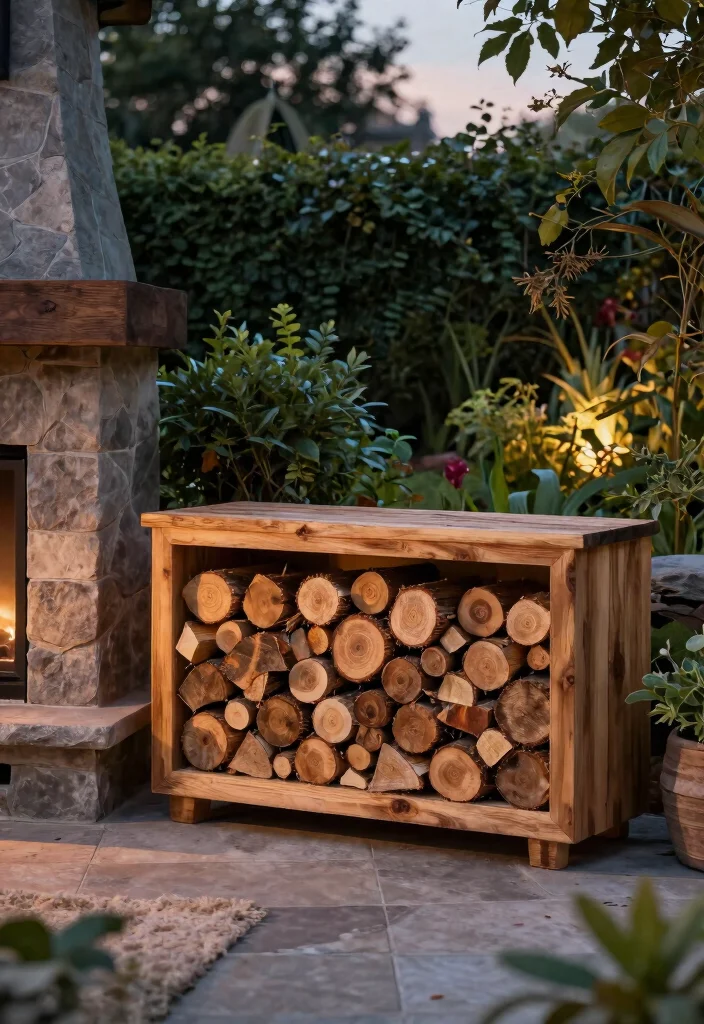 13 Authentic Outdoor Wood Fireplace Ideas Warm Vibe 10. Firewood Storage Solutions 0