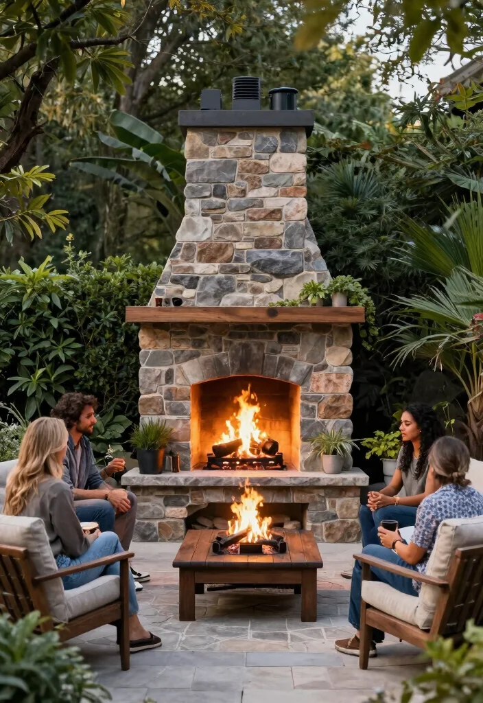 13 Authentic Outdoor Wood Fireplace Ideas Warm Vibe 12. Custom Built Outdoor Fireplace 0