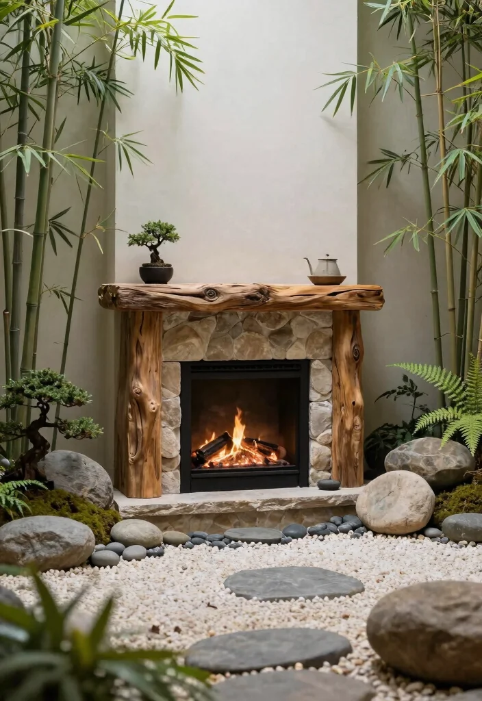 13 Authentic Outdoor Wood Fireplace Ideas Warm Vibe 13. Zen Garden Fireplace 0