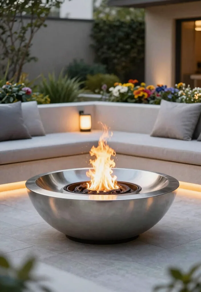 13 Authentic Outdoor Wood Fireplace Ideas Warm Vibe 6. Fire Bowl with Seating 0