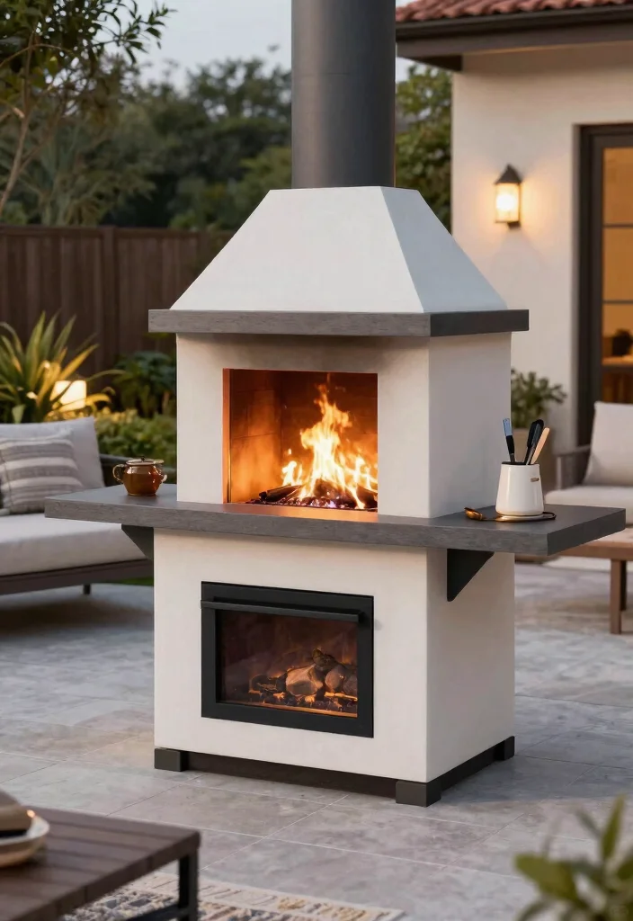 13 Authentic Outdoor Wood Fireplace Ideas Warm Vibe 7. Multi Purpose Outdoor Fireplace 0