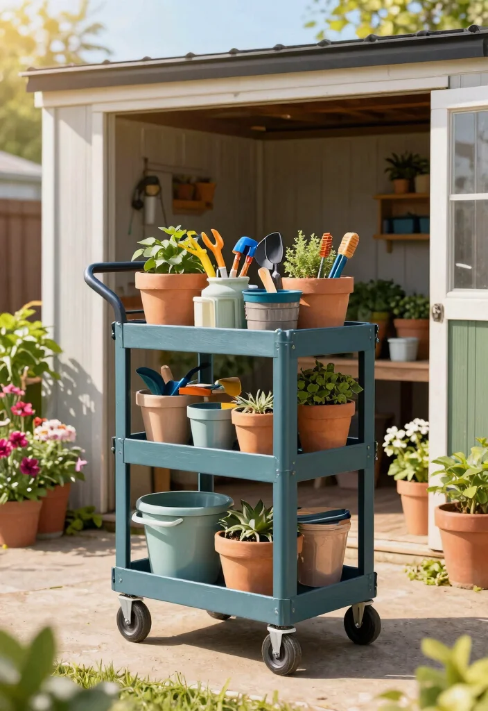 13 Best Lean To Shed Storage Ideas for Tight Spaces 41 13 Best Lean To Shed Storage Ideas for Tight Spaces 11. Portable Garden Carts 0