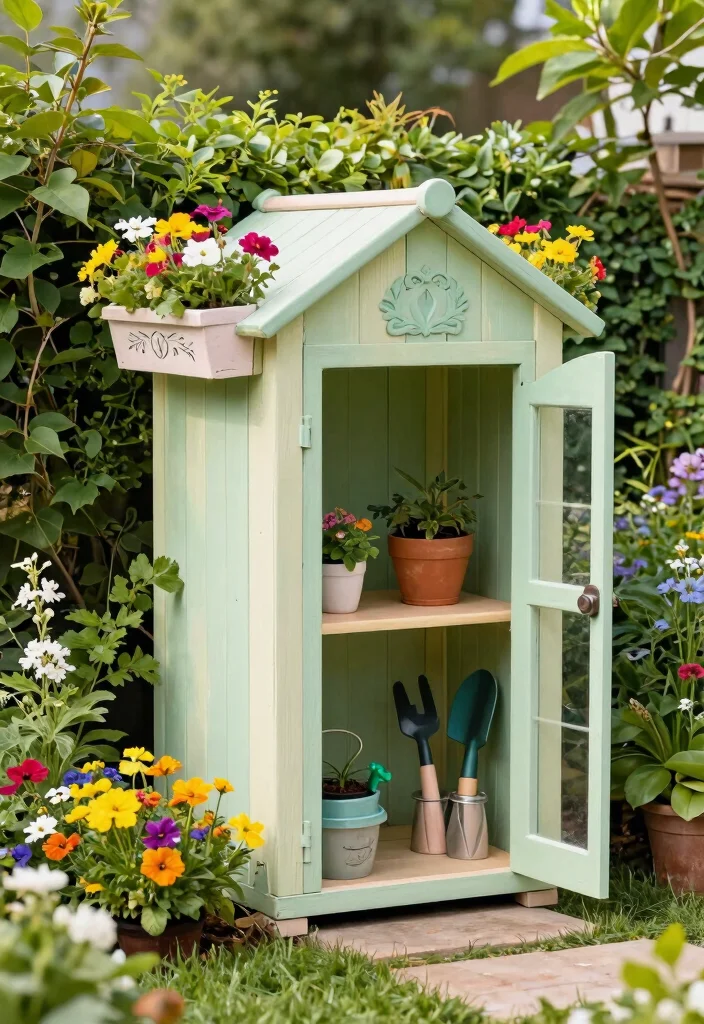 13 Clever Garbage Bin Storage Shed Ideas Hide Trash 1. Garden themed Bin Shed 0
