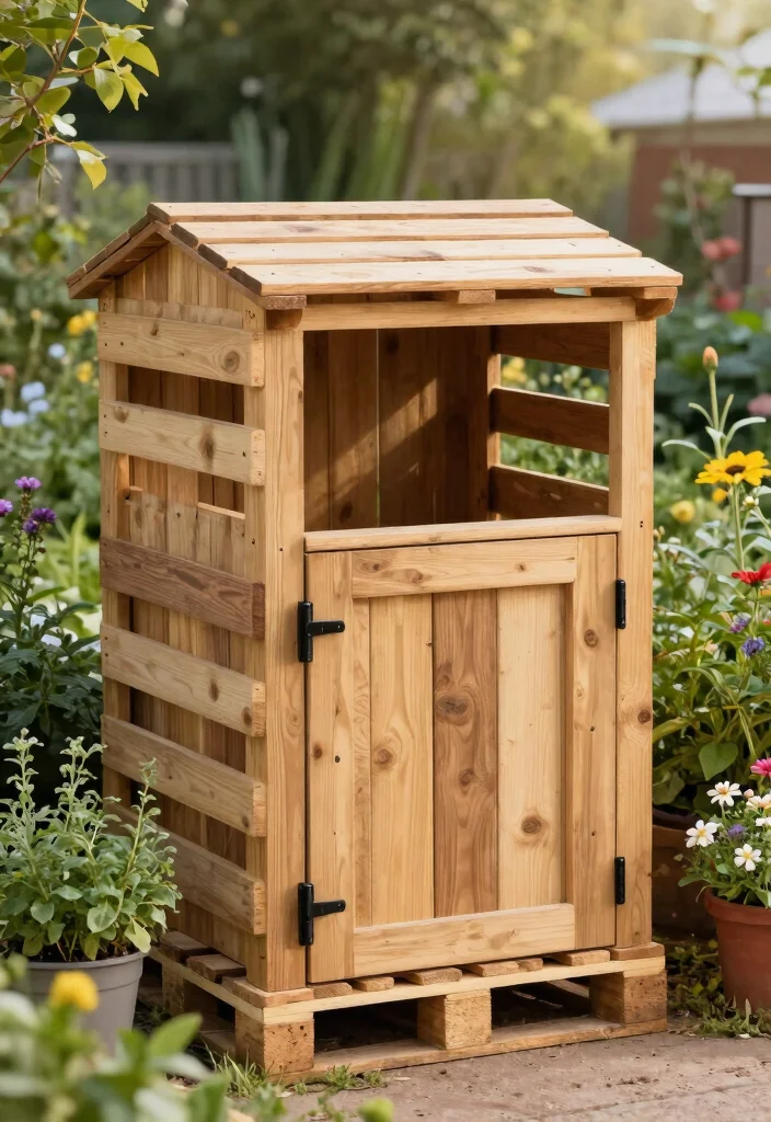 13 Clever Garbage Bin Storage Shed Ideas Hide Trash 3. Rustic Pallet Shed 0