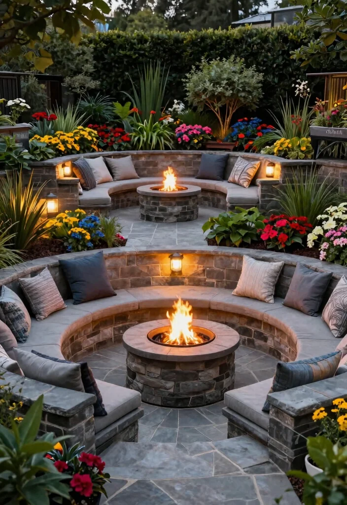 13 Cozy Outdoor Fireplace Seating Ideas for Gatherings 9. Multi level Seating Areas 0