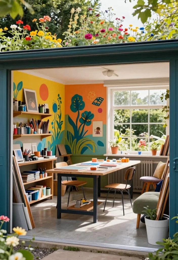 13 Dreamy Storage Shed Tiny House Ideas Conversion 4. Artistic Studio Shed 0