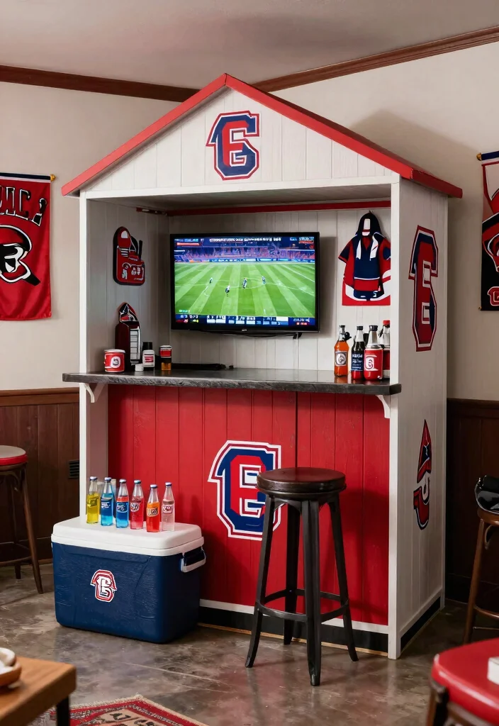 13 Fun Storage Shed Bar Ideas for Backyard Parties 10 13 Fun Storage Shed Bar Ideas for Backyard Parties 10. Sports Fan Hub 0