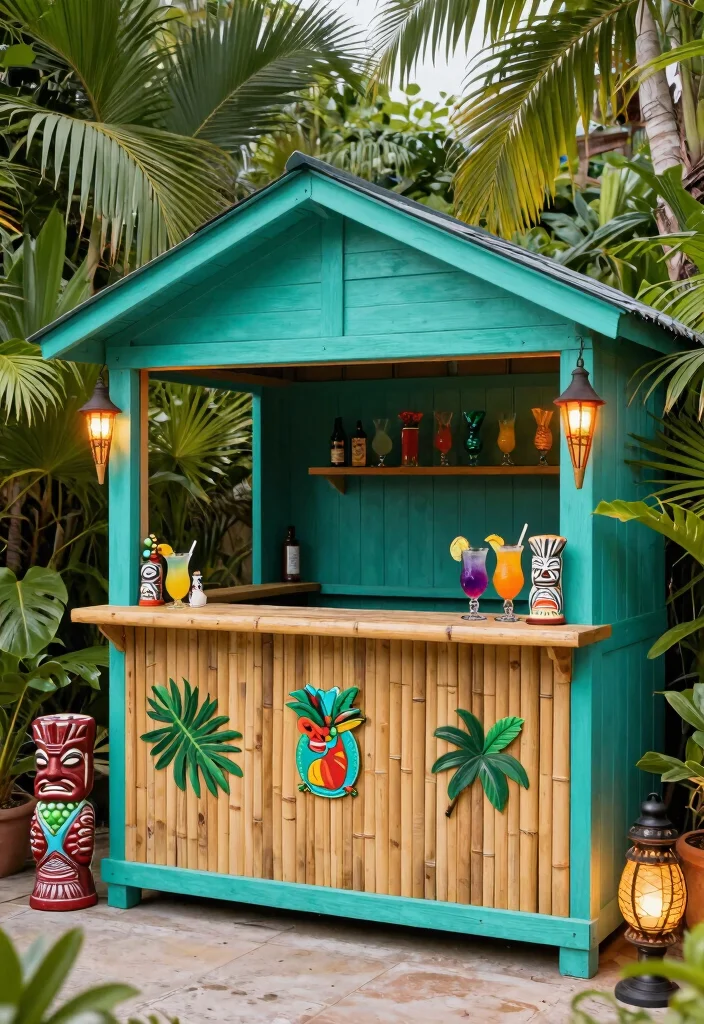13 Fun Storage Shed Bar Ideas for Backyard Parties 2 13 Fun Storage Shed Bar Ideas for Backyard Parties 2. Tropical Oasis Retreat 0