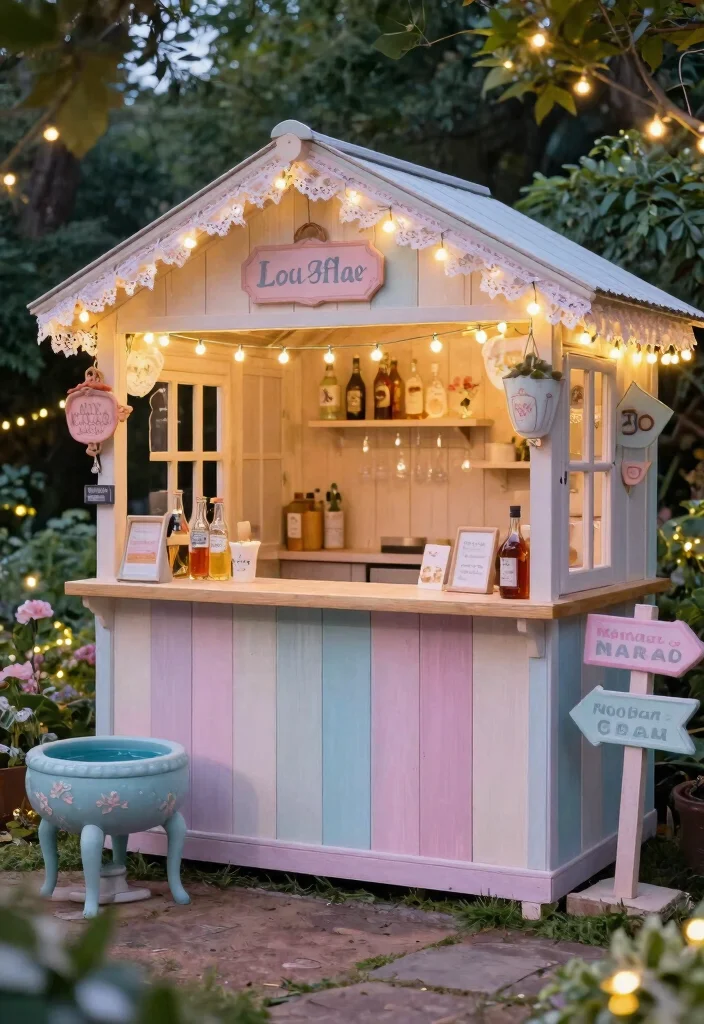 13 Fun Storage Shed Bar Ideas for Backyard Parties 5 13 Fun Storage Shed Bar Ideas for Backyard Parties 5. Whimsical Fairy Tale Escape 0