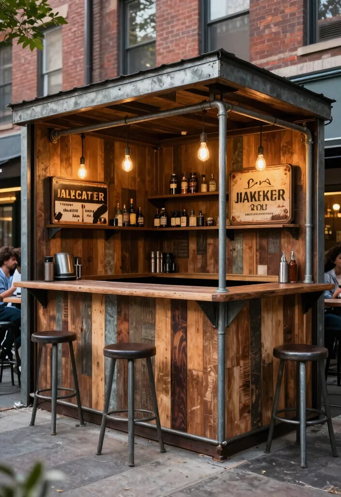 13 Fun Storage Shed Bar Ideas for Backyard Parties 6 13 Fun Storage Shed Bar Ideas for Backyard Parties 6. Industrial Urban Flair 0