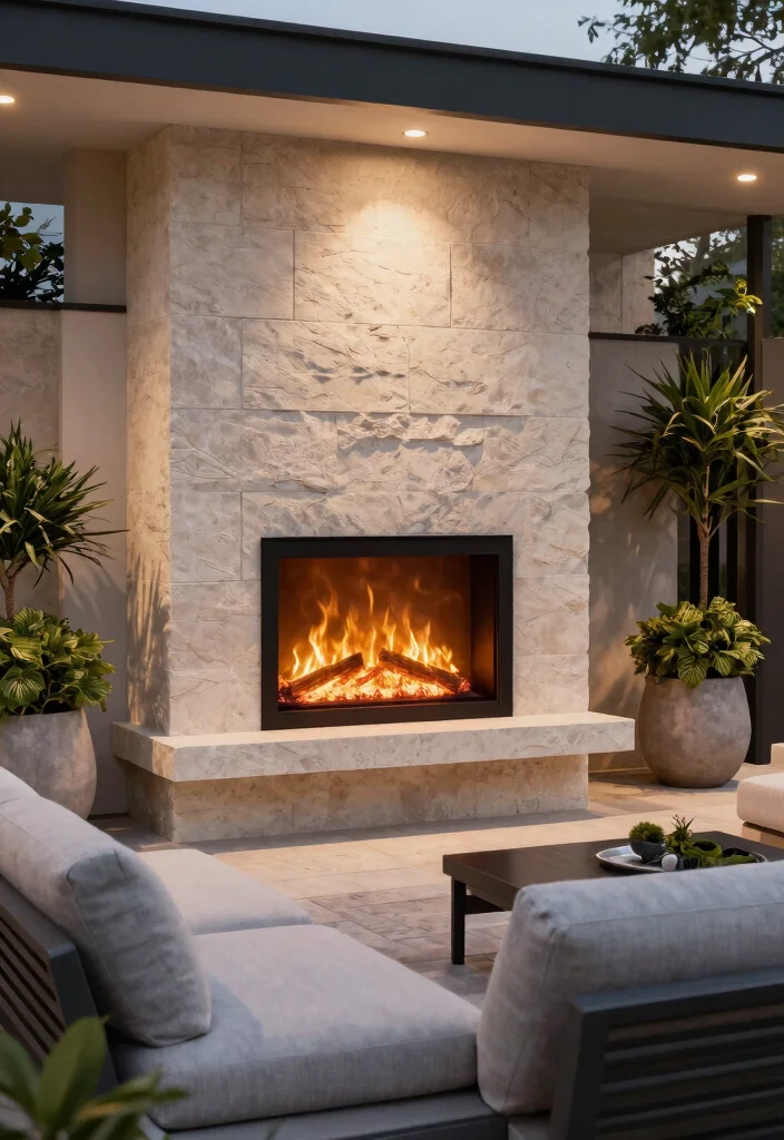 13 Safe Outdoor Electric Fireplace Ideas for Patios 1 13 Safe Outdoor Electric Fireplace Ideas for Patios 1. Sleek Wall Mounted Electric Fireplaces 0