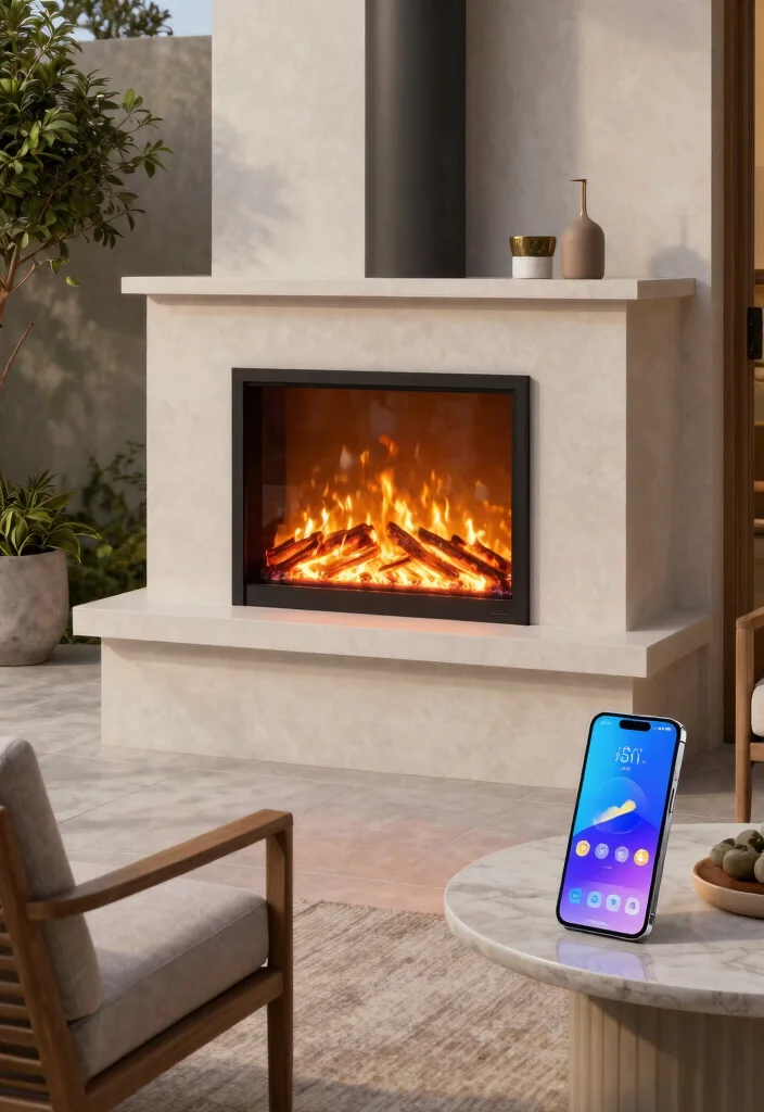 13 Safe Outdoor Electric Fireplace Ideas for Patios 12 13 Safe Outdoor Electric Fireplace Ideas for Patios 12. Outdoor Electric Fireplaces with WiFi Capability 0