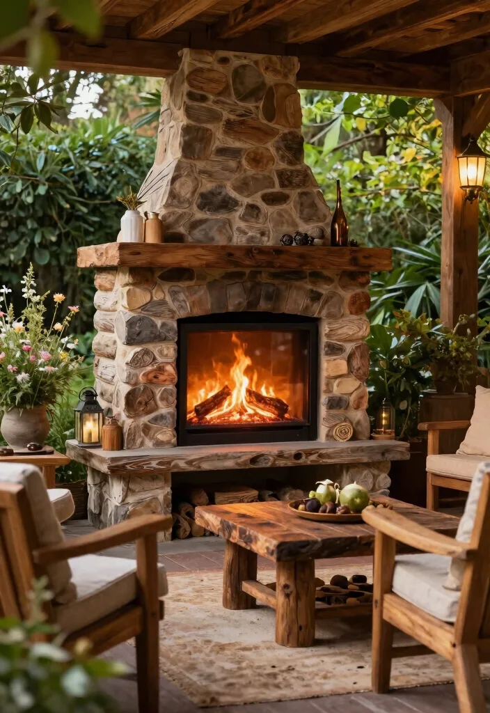 13 Safe Outdoor Electric Fireplace Ideas for Patios 7 13 Safe Outdoor Electric Fireplace Ideas for Patios 7. Rustic Log Electric Fireplace 0