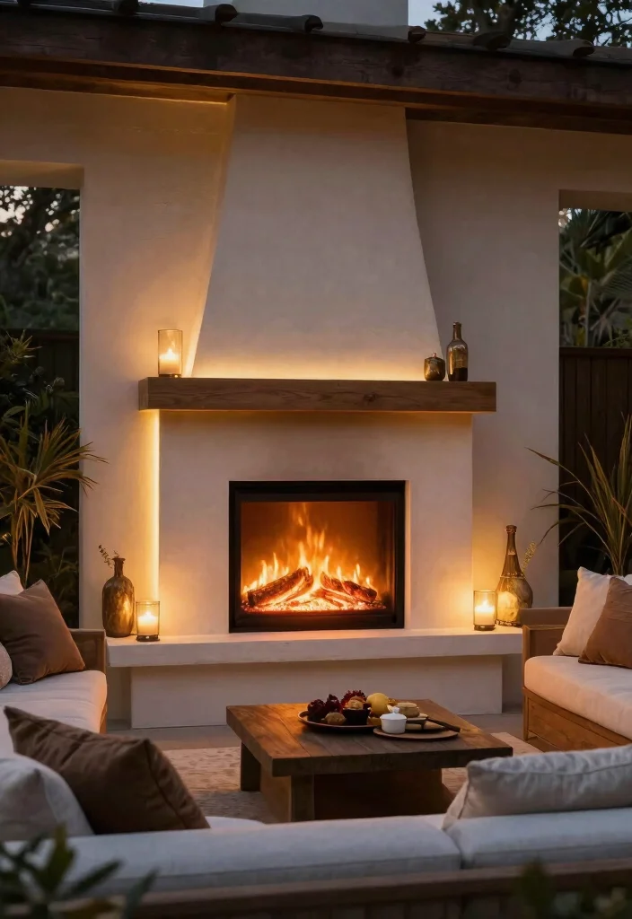 13 Safe Outdoor Electric Fireplace Ideas for Patios 9 13 Safe Outdoor Electric Fireplace Ideas for Patios 9. Stylish Fireplaces with Integrated Lighting 0