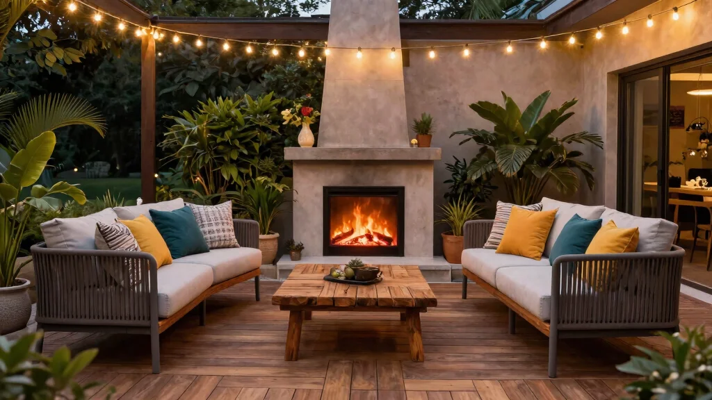 13 Safe Outdoor Electric Fireplace Ideas for Patios
