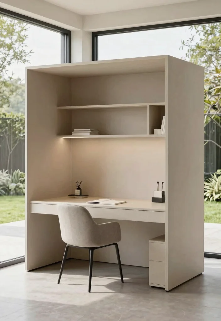 13 Tranquil Storage Shed Office Ideas Work From Home 2. Minimalist Zen 0