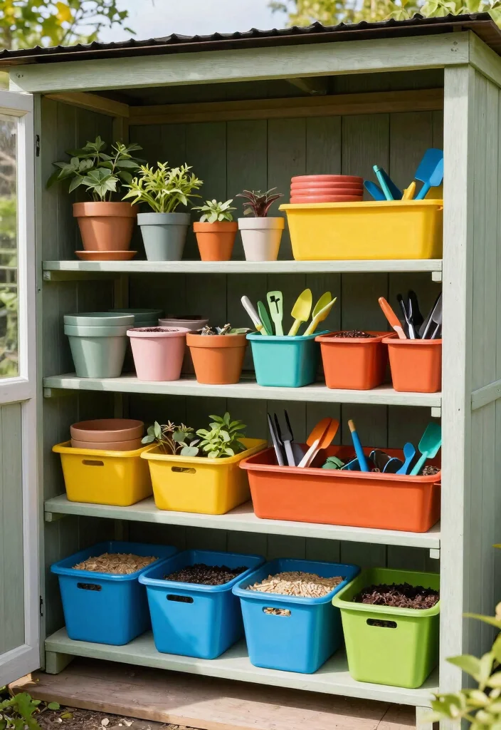 13 Ultimate Storage Shed Organization Ideas Must Try 10. Color Coded Organization 0