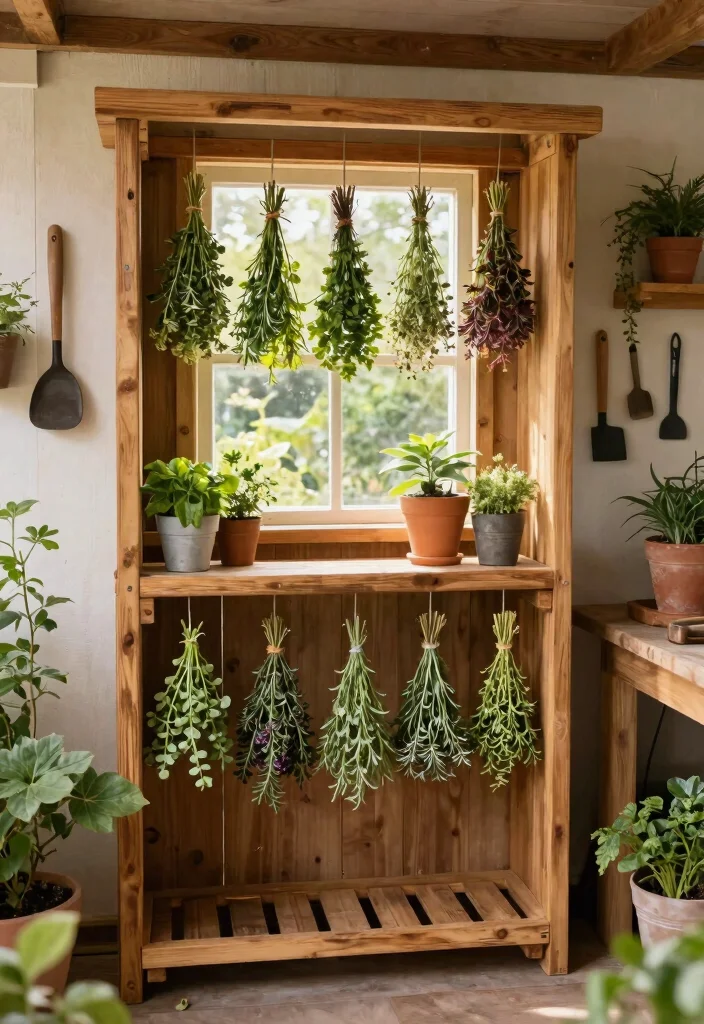 13 Ultimate Storage Shed Organization Ideas Must Try 11. DIY Herb Drying Rack 0