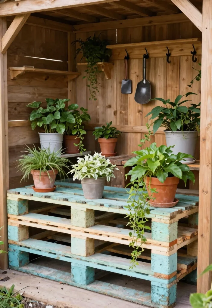 13 Ultimate Storage Shed Organization Ideas Must Try 4. Repurposed Wooden Pallets 0