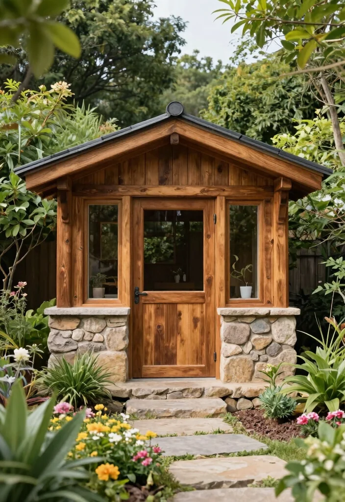15 Beautiful Backyard Storage Shed Concepts for Your Yard 15. Shed with a Nature Inspired Design 0