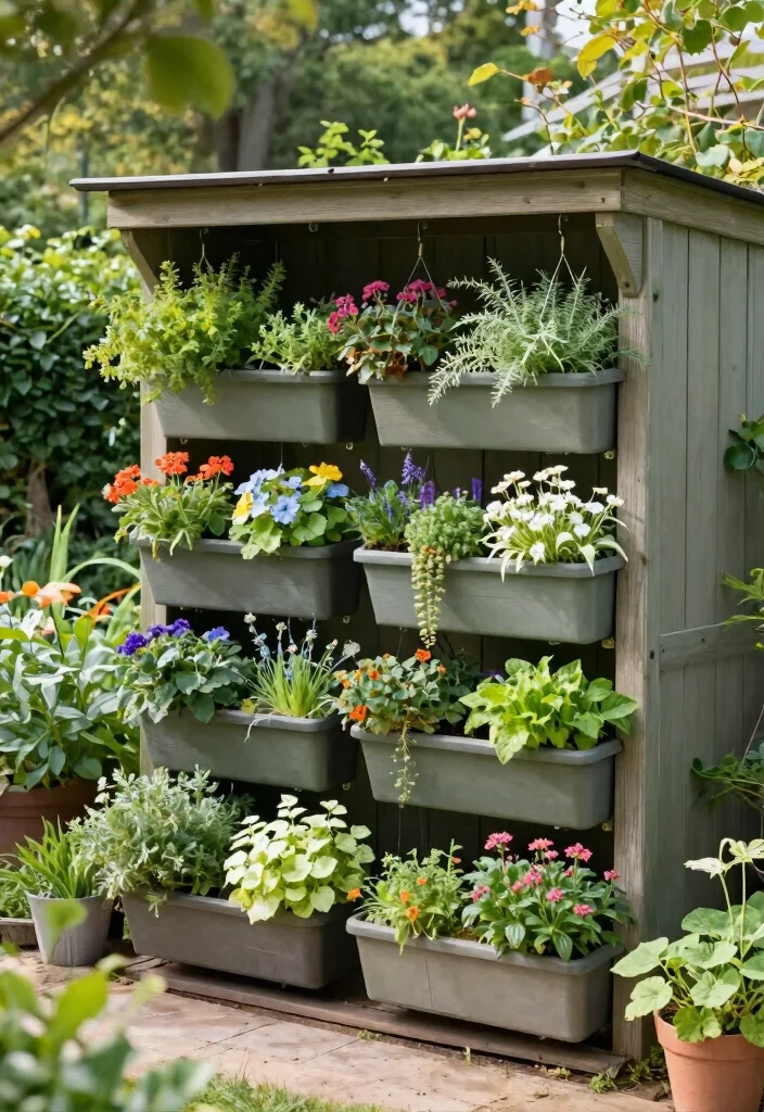 15 Beautiful Backyard Storage Shed Concepts for Your Yard 5. Vertical Shed Garden 0
