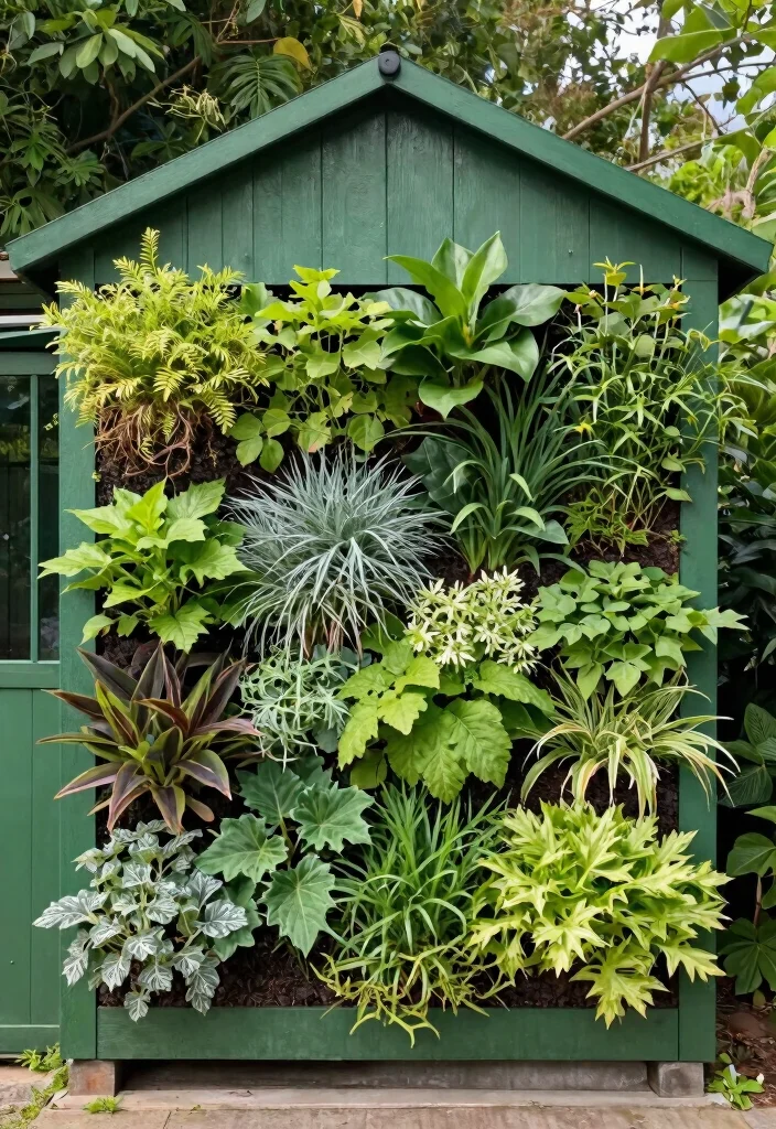 15 Beautiful Backyard Storage Shed Concepts for Your Yard 8. Green Shed with Living Walls 0