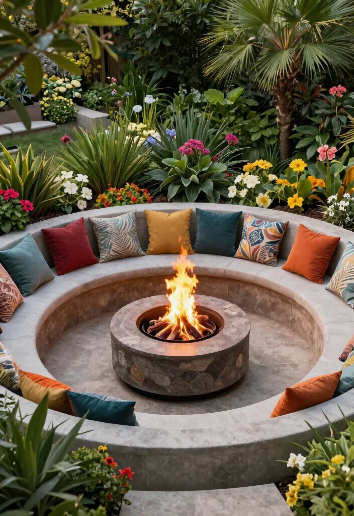 15 Lush Outdoor Fireplace Landscape Ideas for Your Eco-Friendly Sanctuary 31 15 Lush Outdoor Fireplace Landscape Ideas for Your Eco Friendly Sanctuary 11. Spiral Fire Pit Surrounded by Seating 0