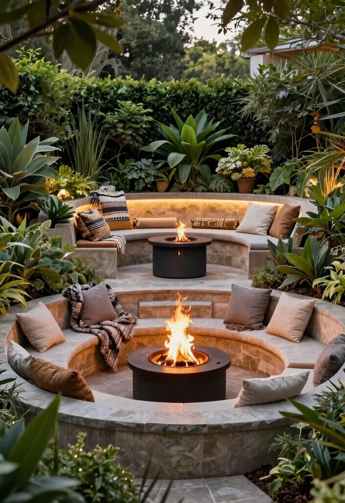 15 Lush Outdoor Fireplace Landscape Ideas for Your Eco-Friendly Sanctuary 35 15 Lush Outdoor Fireplace Landscape Ideas for Your Eco Friendly Sanctuary 15. Multi Level Fire Pit with Steps 0