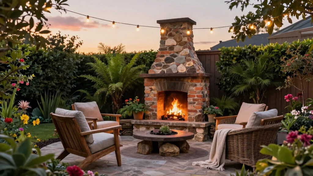 15 Lush Outdoor Fireplace Landscape Ideas for Your Eco-Friendly Sanctuary