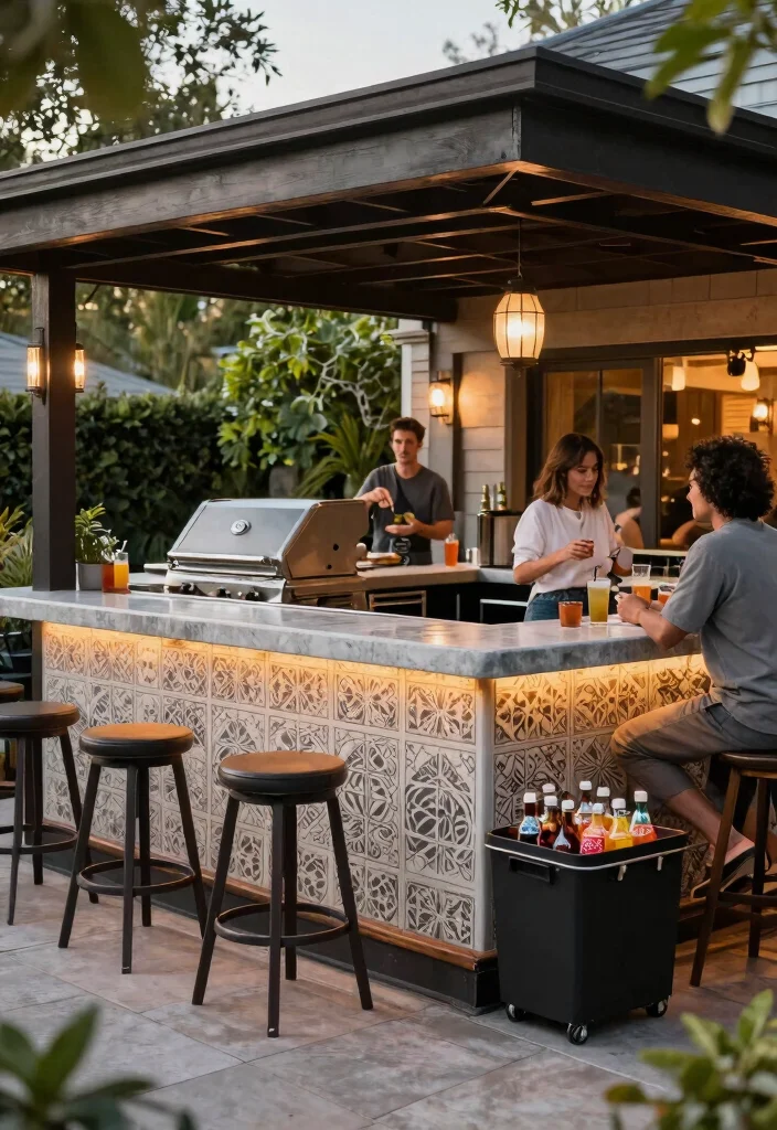 15 Modern Gas Grill Ideas Design for Your Outdoor Kitchen 10. Outdoor Bars with Grilling Areas 0