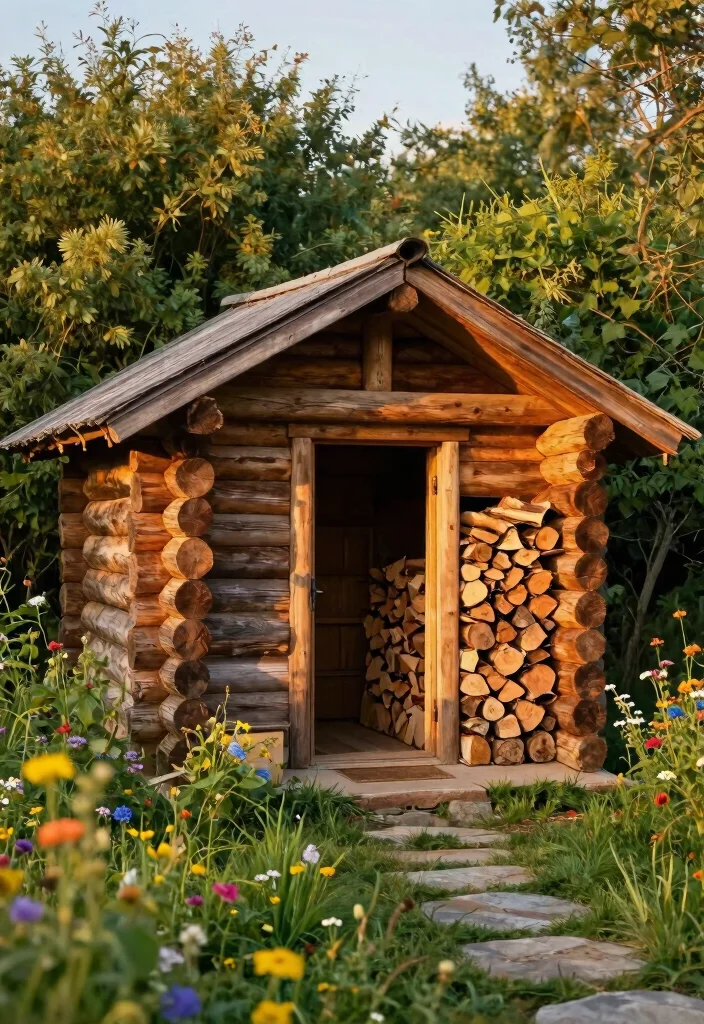 15 Rustic Log Shed Ideas Firewood Storage Solutions 1. Classic Log Cabin Shed 0