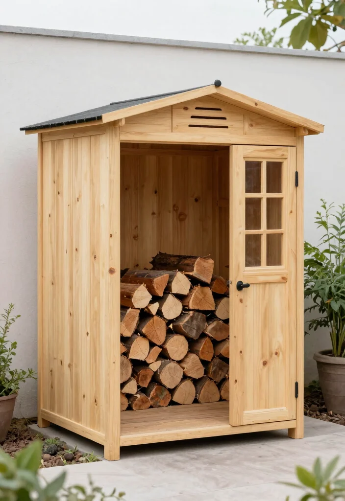 15 Rustic Log Shed Ideas Firewood Storage Solutions 11. Compact Firewood Shed 0