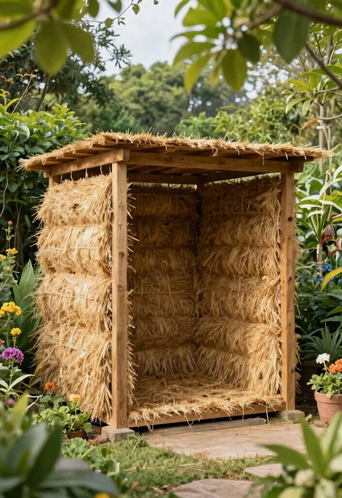 15 Rustic Log Shed Ideas Firewood Storage Solutions 13. Eco Friendly Straw Bale Shed 0