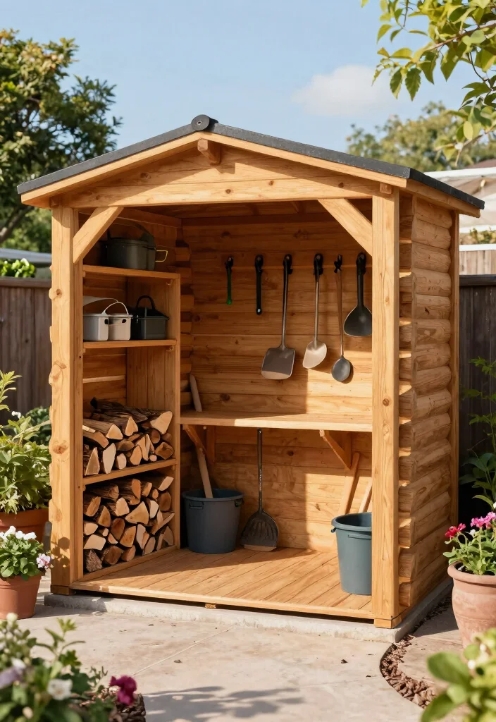 15 Rustic Log Shed Ideas Firewood Storage Solutions 15. Multi Purpose Log Shed 0
