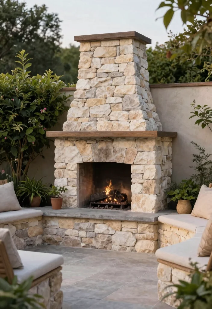 15 Rustic Outdoor Stone Fireplace Ideas Dreamy 12. Compact Corner Fireplace 0