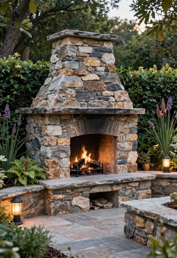 15 Rustic Outdoor Stone Fireplace Ideas Dreamy 15. Eco Friendly Stone Fireplace 0