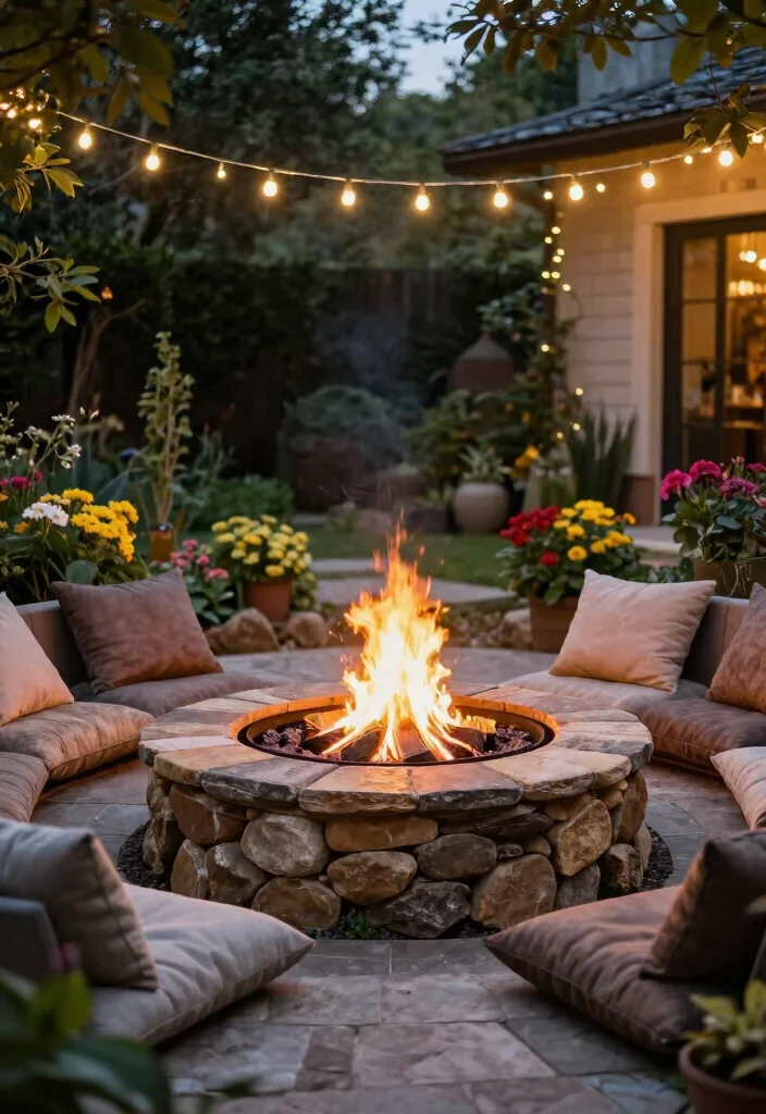 15 Rustic Outdoor Stone Fireplace Ideas Dreamy 4. Circular Fire Pit Style 0