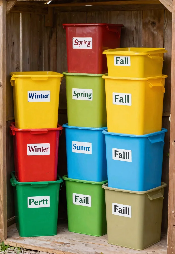 15 Smart Garden Shed Storage Ideas for Plant Lovers 14 15 Smart Garden Shed Storage Ideas for Plant Lovers 14. Seasonal Storage Bins 0