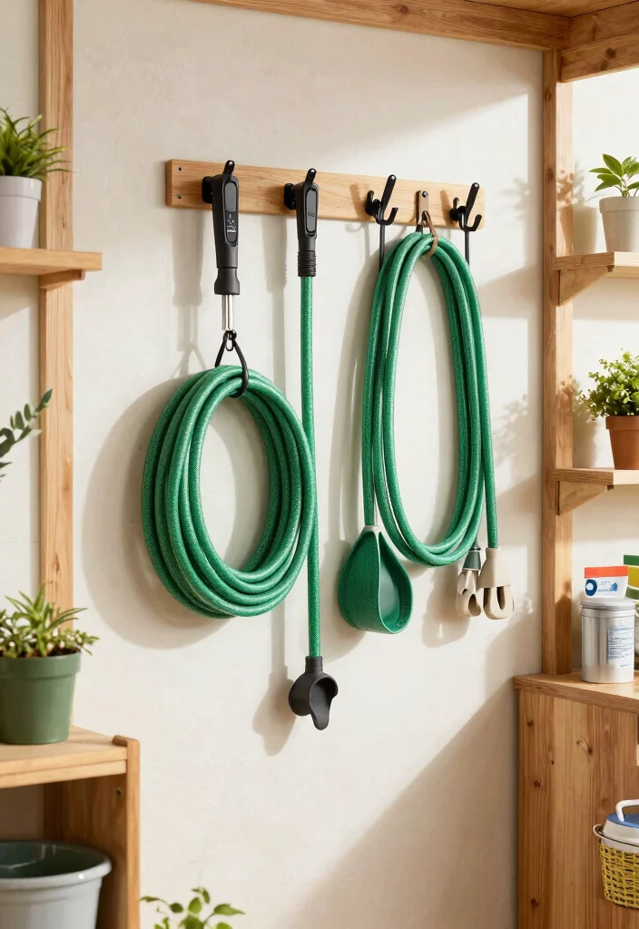 15 Smart Garden Shed Storage Ideas for Plant Lovers 15 15 Smart Garden Shed Storage Ideas for Plant Lovers 15. Smart Hooks for Hoses and Cords 0
