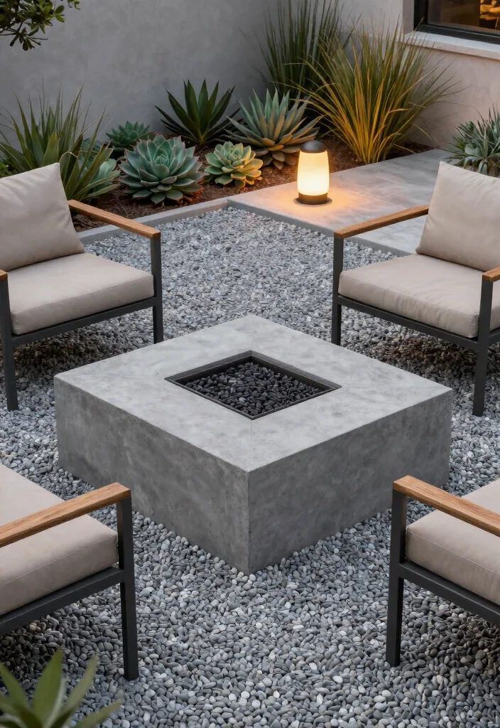 15 Ultimate Fireplace Concepts: Outdoor Fire Pits Style 1. Minimalist Concrete Fire Pit