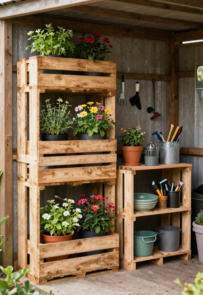 21 Best Shed Storage Ideas Organisation Hacks 11. DIY Pallet Storage Solutions 0